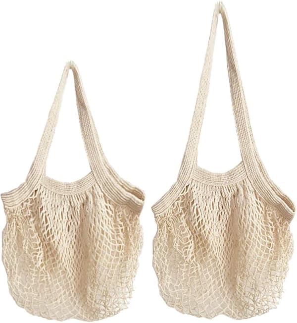 Mesh indkøbspose, skuldertaske, bomulds skuldertaske