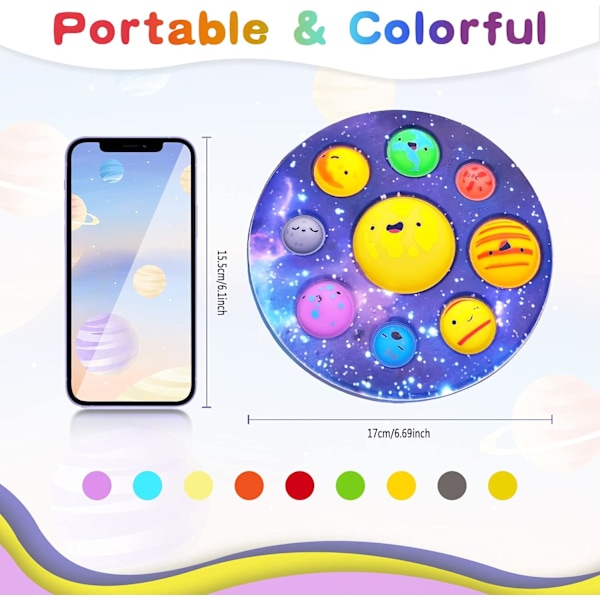 Popping Its Fidget -lelu, Planeettasormipainalluskupla, Kahdeksan planeetan aistilelut lapsille ja aikuisille