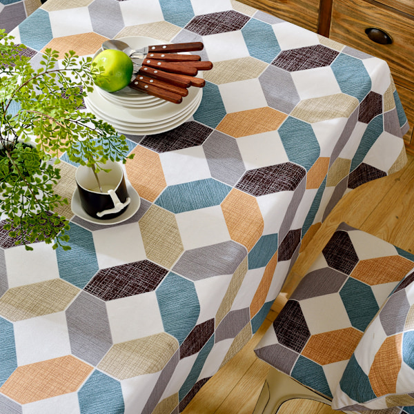 Tygduk, enkel, rektangulär duk med diamantmönster Multicolor 135*260CM