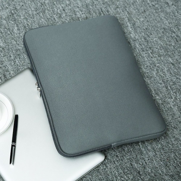 15 tommers Laptop Sleeve 15\" Beskyttende Myk Veske Polstret Deksel Bæreveske for Datamaskin Kompatibel med 15.4\" Datamaskin (Grå)