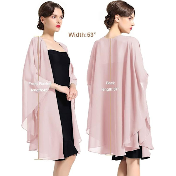 Chiffon tørklæde Stole Bolero til damer til aftenkjole festlig bryllup deep red