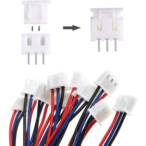 460-dels JST-kontaktset, JST-XH, 2/3/4/5/6-stifts han/hona-kontakter, 2,54 mm honkontakter, polyvinylklorid