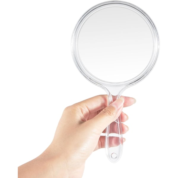 Håndholdt forstørrelsesspejl, dobbeltsidet 1X/3X håndholdt spejl, lille makeup-spejl på stativ, bærbart spejl med håndtag