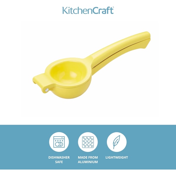 Citronpresser, håndholdt citronjuicer, 22,5 x 7,5 x 5 cm, gul
