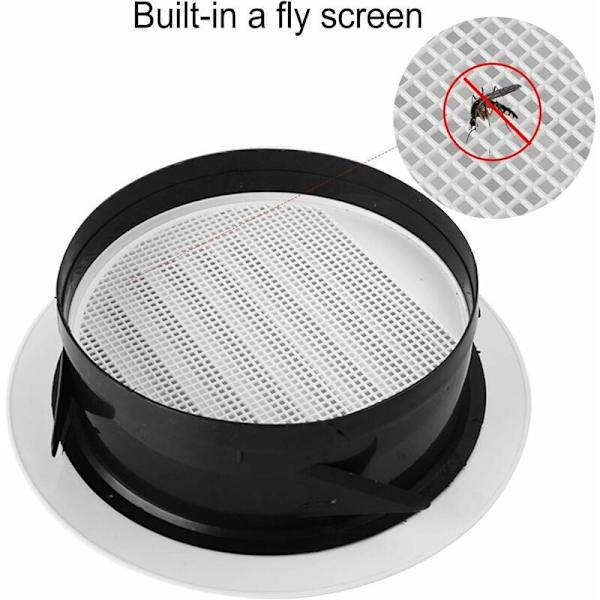 75mm Ventilationsutlopp med Skyddsgaller - ABS (ø75mm)