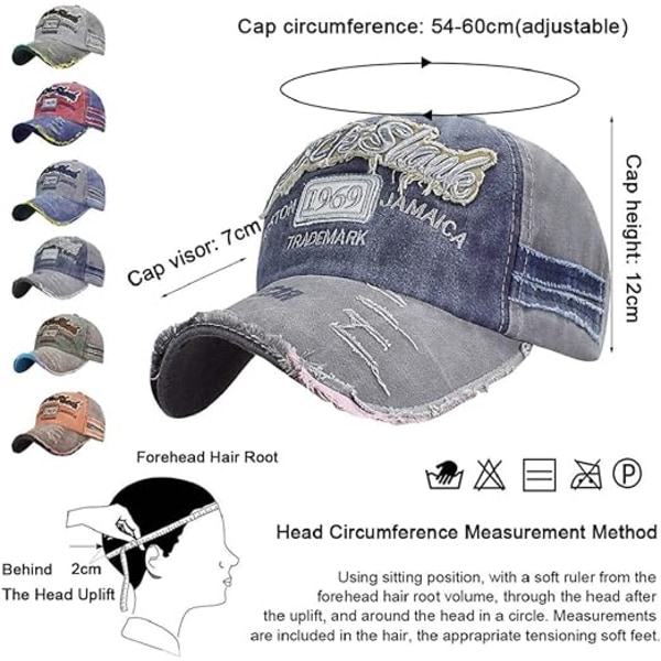 Baseballcaps Klassisk Sports Casual Plain Solhatt Unisex Justerbar Rock Shark Vintage Distressed Bomulls Kant Sliping gray