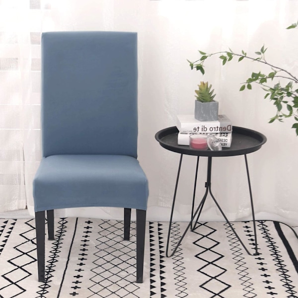 Ruokailuhuoneen tuolinpäälliset 4 tai 6 kappaleen sarja, joustava irrotettava pestävä ruokailutuolin suojapäällinen koristepäällinen istuinsuojus hotelliin light Blue 4pcs