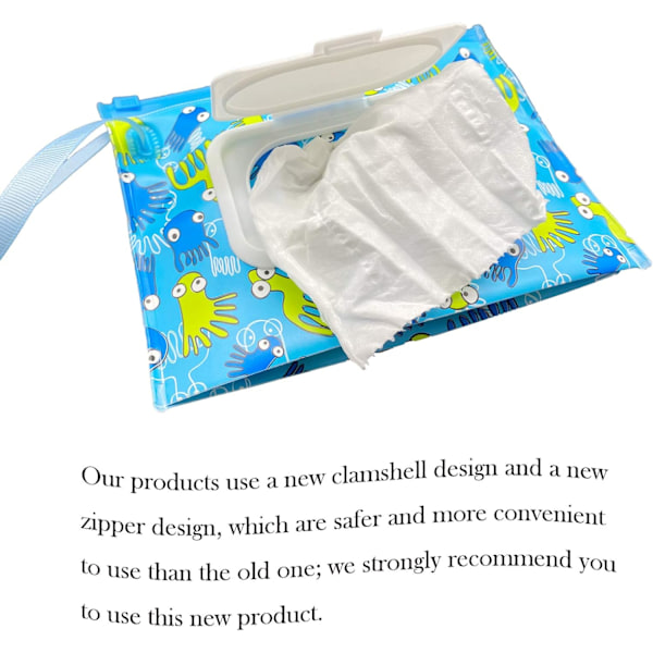 Lille Bærbar Vådservietposebeholder (7'' x 5,4''), Genanvendelig & Genopfyldelig Babyservietdispenser, Miljøvenlig Handy