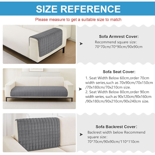 1 stk. Bløde Flanell Sofabetræk Vaskbare - Nye Sofahyndebetræk, Skridsikre Sofabetræk 1 2 3 Personers Sofabetræk (Grå, 70x210cm) 70*210cm
