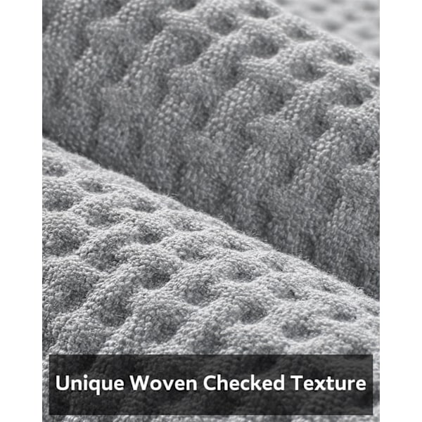 Rutete Badematte, Super Absorberende Sklisikker Badematter, Tynn Badematte, Maskinvaskbar Badematter grey 16" X 24"