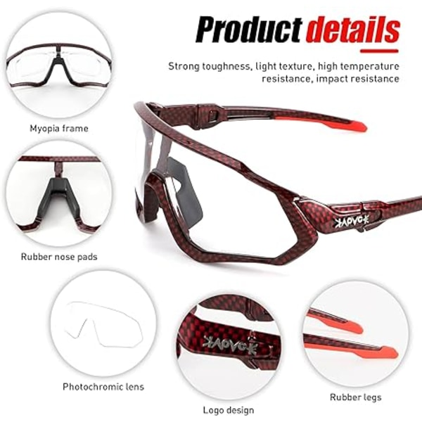 Cykelbriller Fotochrome Solbriller MTB Mountainbike Cykel Unisex color 6 13.31 millimeters