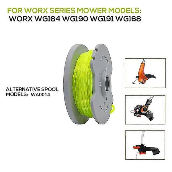 3PK Spole for gressklipper, kompatibel med Worx gresstrimmer, nylontrådspole WA0014