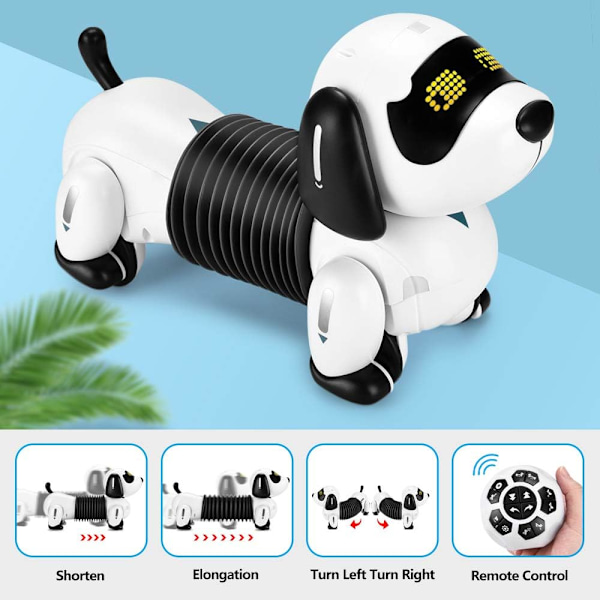 Robot Hund, Fjärrstyrd Hundleksak, Programmerbar Följande Robotdjur Söt Dansmusik Interaktiv Present till Barn Pojkar Flickor
