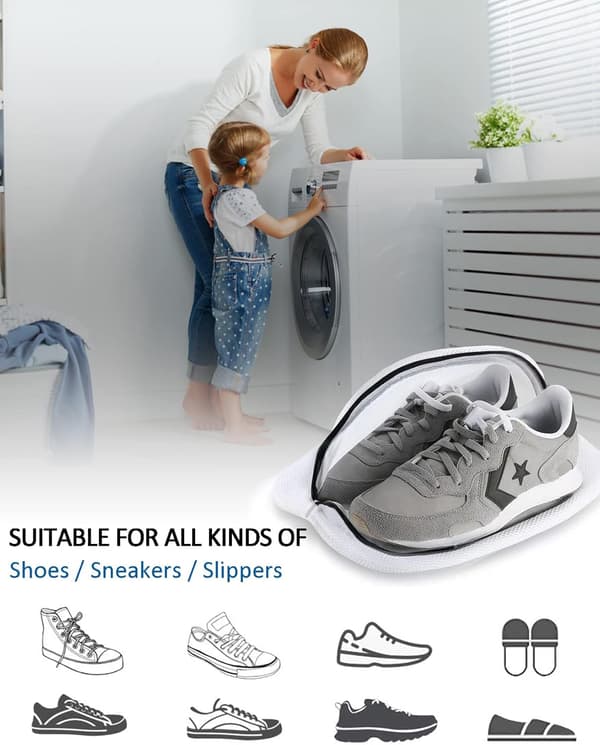 Vaskemaskine til sko, 2 stk. netpose til vask af sko, til sneakers