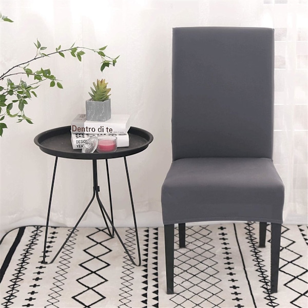 Ruokailuhuoneen tuolinpäälliset 4 tai 6 kappaleen sarja, joustava irrotettava pestävä ruokailutuolin suojapäällinen koristepäällinen istuinsuojus hotelliin grey 6pcs