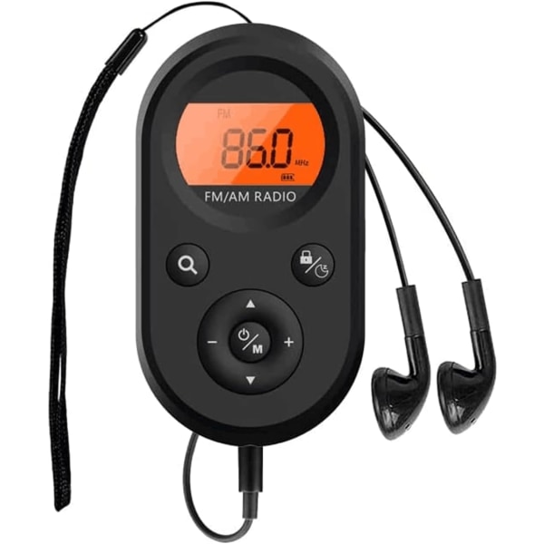 Kannettava FM/AM-radio Pieni 2-kaistainen ladattava radio kuulokkeilla USB -ladattava digitaalinen taskuradio kävelyyn, lenkkeilyyn, nukkumiseen