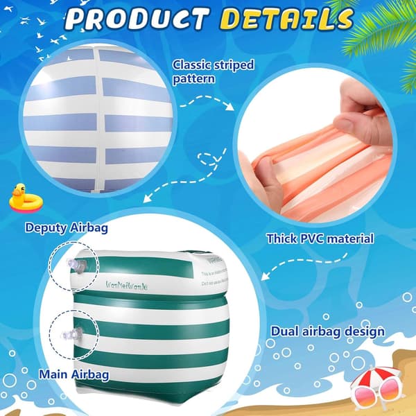 Arm Floaties PVC Uppblåsbara Armband Randiga Pool Floats Ärmar Simning Arm Float Ringar