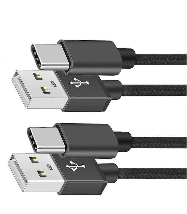 2 stk. USB C-kabel Type C Hurtigladekabel for Samsung Galaxy A12 / A32 / A42 / A52 / A72 Nylonflettet Android-telefonladerledning