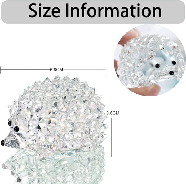 Skär Klar Kristall Igelkott Djurfigur Samling Glas Djur Prydnad