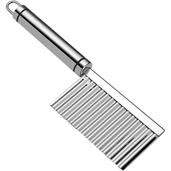 Crinkle Cutter Veggies Rostfritt Stål Crinkle Slicer med Hänghål Vågformad Hackare för Potatis, Morot
