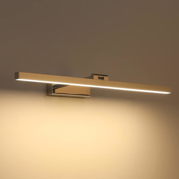 LED-speillampe for bad, 180 graders roterende vegglampe for bad, aluminium Gold/white light 50cm