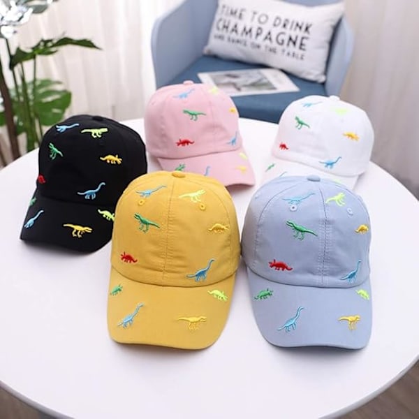 Baby Børn Baseball Caps Bomuld Justerbar Sommer Solhatte til Småbørn Baby Drenge Piger Tegneserie Dinosaur Hatte Pink