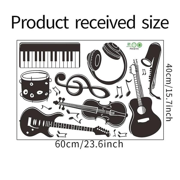Set med musikinstrument noter Väggdekaler Väggdekor