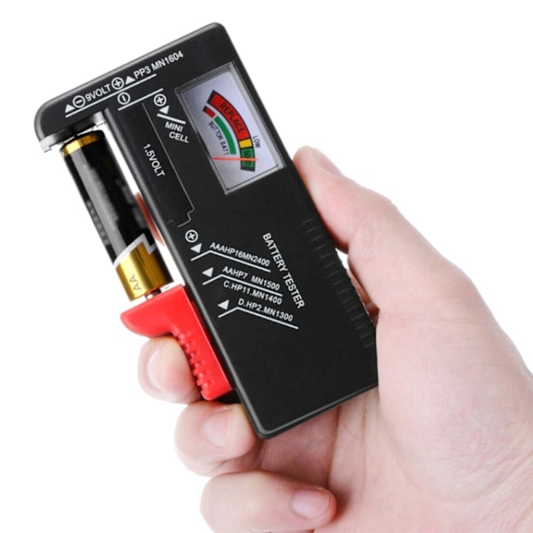 Universal batteritester, digital batteritester, til AA AAA CD 9V nøglebatterier 1,5V batterispændingstester
