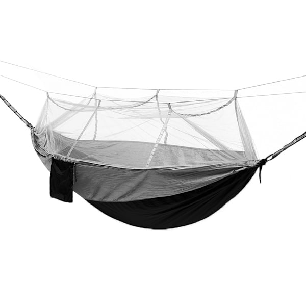 Ultralight hyttysverkko retkeilyriippumatto, hengittävä, nopea Grey and black 260*140cm