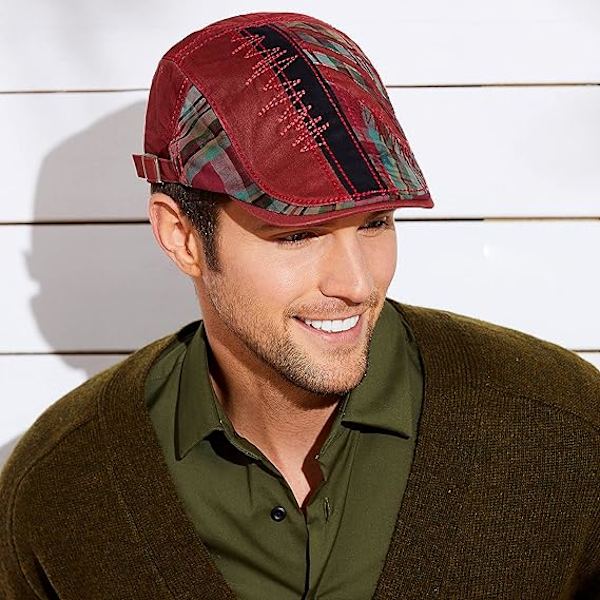 Miesten Litteä Lippis Ivy Tweed Litteä Lippis Vintage-Tyylissä Säädettävä Newsboy-Hattu Epäsäännöllinen Väri Ajokokkihatut Miehille