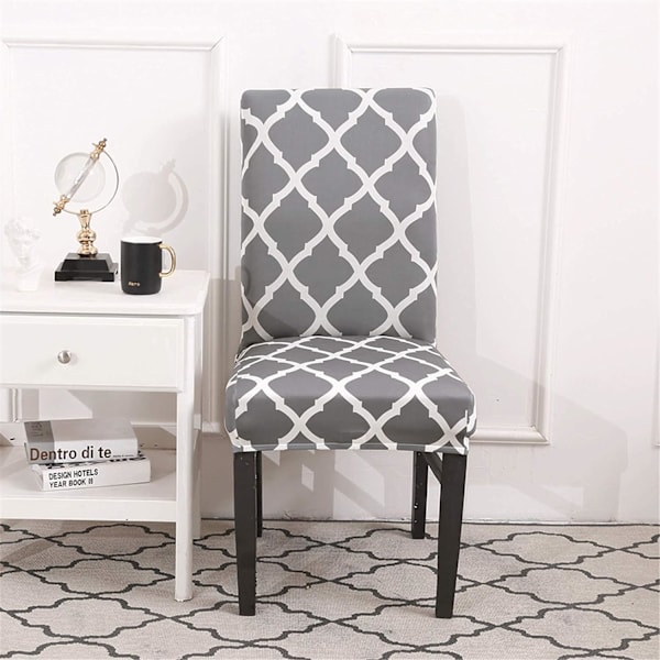 Ruokailuhuoneen tuolinpäälliset, irrotettavat ja pestävät tuolin suojukset, 4 tai 6 kappaleen sarja grey 4pcs