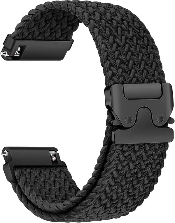 18 mm flätat nylonarmband för Garmin Venu 3S/2S, Vivoactive 4S, Forerunner 265S/255S, snabbkopplingsband