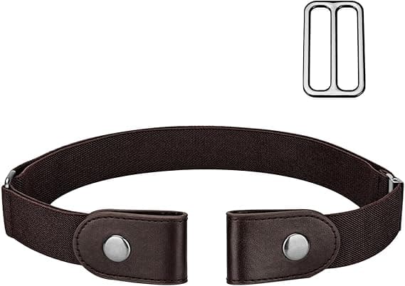 Stretchbälte utan spänne för kvinnor/män, osynligt elastiskt bälte för jeans, byxor och klänningar brown