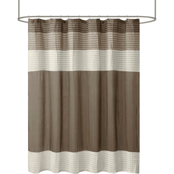 Bruseforhæng i kunst silke, stribet moderne mikrofiber badeforhæng, 180CM*180CM style 7
