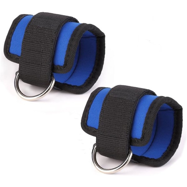 2 stk. Ankelstropper for Kabelmaskiner for Benstropper for Trening på Treningssenter Blue