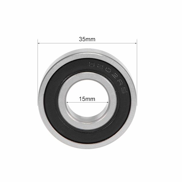6202-2RS Djupspårkullager Z2 15mm x 35mm x 11mm Dubbelskärmad Kolstål 2 st
