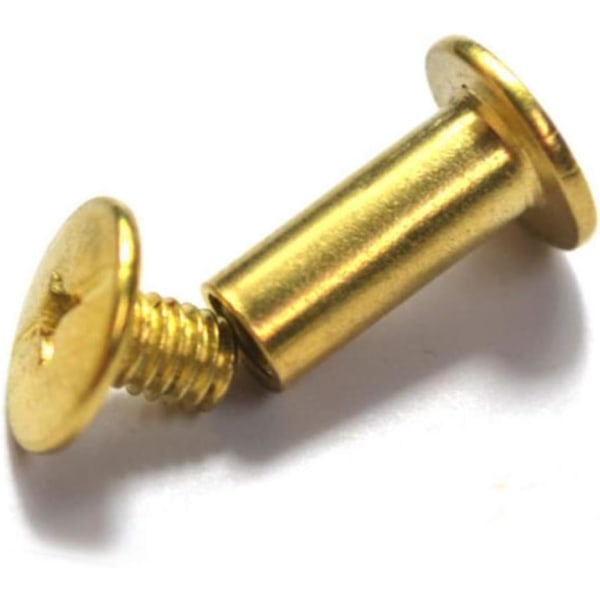 50 stk. Metal Fastening Skruer, Runde Skaft Skruer Søm Pinde Nitte Knap Solide Bælte Tack Skruer til DIY Læder Dekoration Reparation, M5x15mm