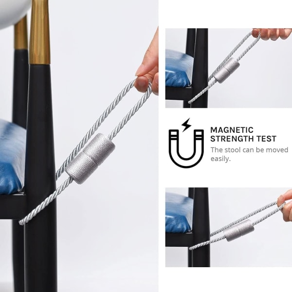 2-pak magnetiske gardinholdere, håndlagde vevde taugardinholdere, praktiske dekorative gardinholdere for hjem og kontorvinduer Gray