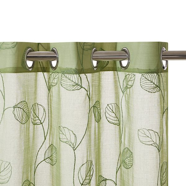 Verho puolihimmennetty rei'itetty pystysuora verho, yksinkertainen kirjailtu verho green 132cm*259cm