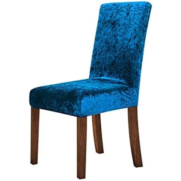 2 stk. tykke fløjlsstolbetræk Spisestolbetræk Elastisk strækbar stolbetræk Peacock Blue 2pcs