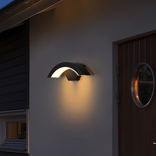 Udendørs Væglampe, 24W 3000K Varm Hvid LED Udendørs Væglampe, IP65 Vandtæt [E-Klasse Energieffektivitet]