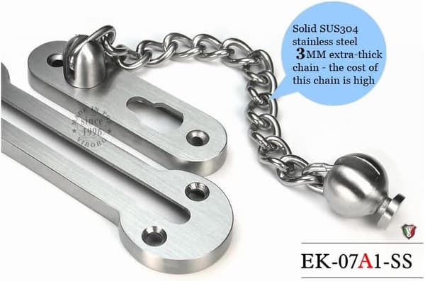 Solid 3MM 304 rostfritt stål extra tjock stöldskydd dörrkedja glidande kedjelås för ytterdörr