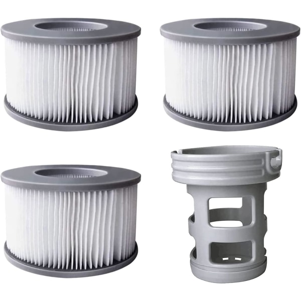 Filterpatroner för Mspa uppblåsbara pooler, ersättningsfilter för MSpa Whirlpool, 3 filter + filterhållare