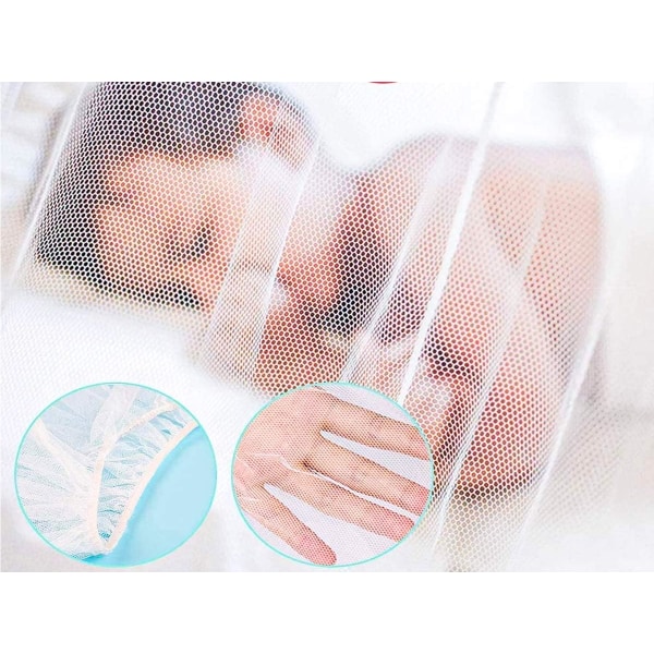 Universell baby seng myggnetting for babyer 80 x 160 x 65 cm, hvit farge
