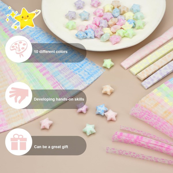 420 Ark Luminous Origami Stjärnpappersremsor, Glöder i Mörkret Pappersstjärnremsor, Vikpapper för DIY Hantverk