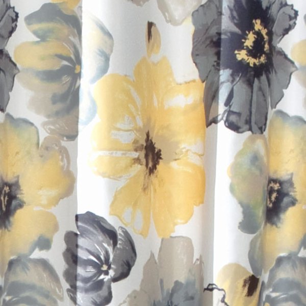 Blomsterbruseforhæng, smukt bruseforhæng, forårsindretning, farverige blomstrende blomster, landlig sommerhus og badeværelsesindretning Yellow 90*150cm