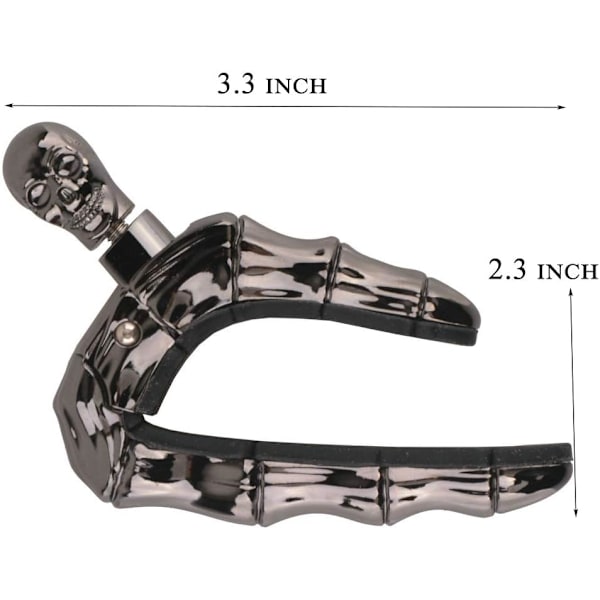 Gitarr Capo Skull Capo för Akustisk och Elektrisk Gitarr Skelett Huvud Ukulele Capo med 5 Plektrum Black