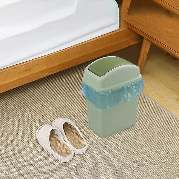 10L Plast Soptunna, Plast Soptunna med Lock (Grön)