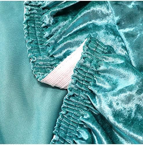 2 st tjocka sammetsstolsöverdrag matstolsöverdrag elastiskt stretchstolsöverdrag Malachite Green 2pcs