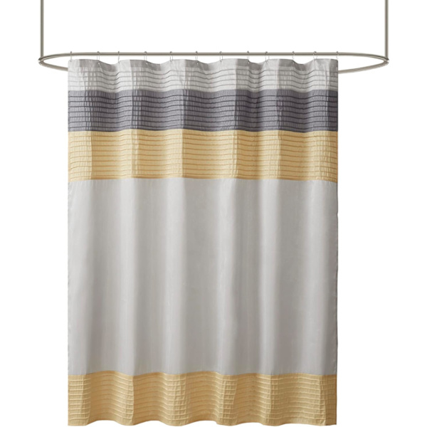 Bruseforhæng Faux Silke Pieced Stribet Moderne Mikrofiber Badeforhæng, 180CM*180CM style 9